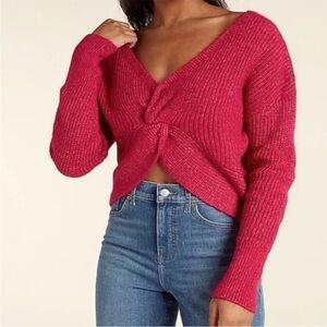 EXPRESS NWT Reversible Twist Front Hot Pino Sweater size S